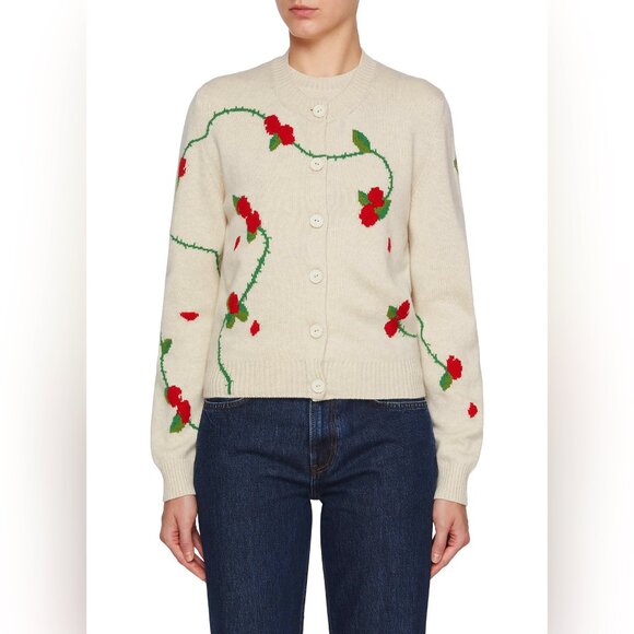 BARRIE Sweaters - BARRIE English Garden Cashmere Knit Cardigan